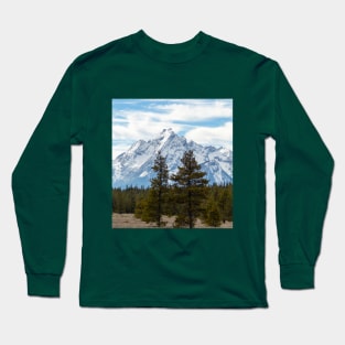 Snow-capped Mountains in Grand Teton National Park Long Sleeve T-Shirt